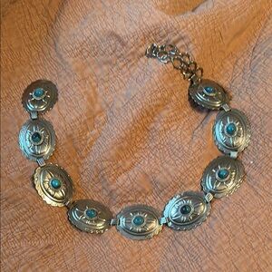 Silver and Blue Belt with Bold Design